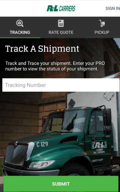 RL Carriers tracking mobile app