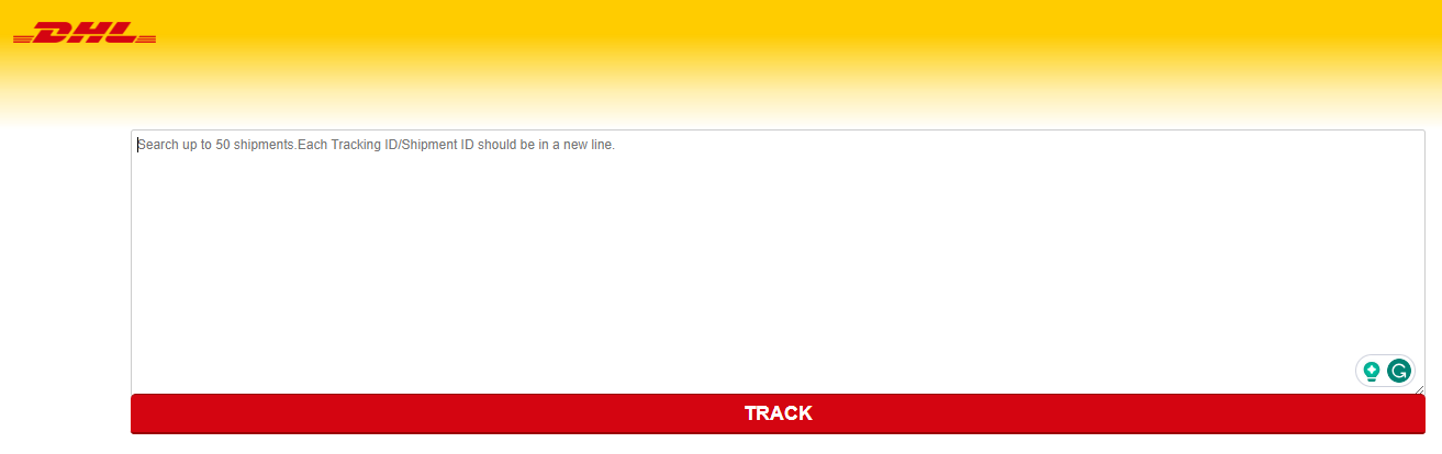 DHL Ecommerce tracking page