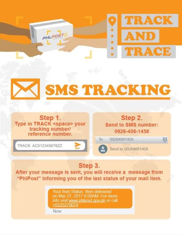 Philpost SMS tracking