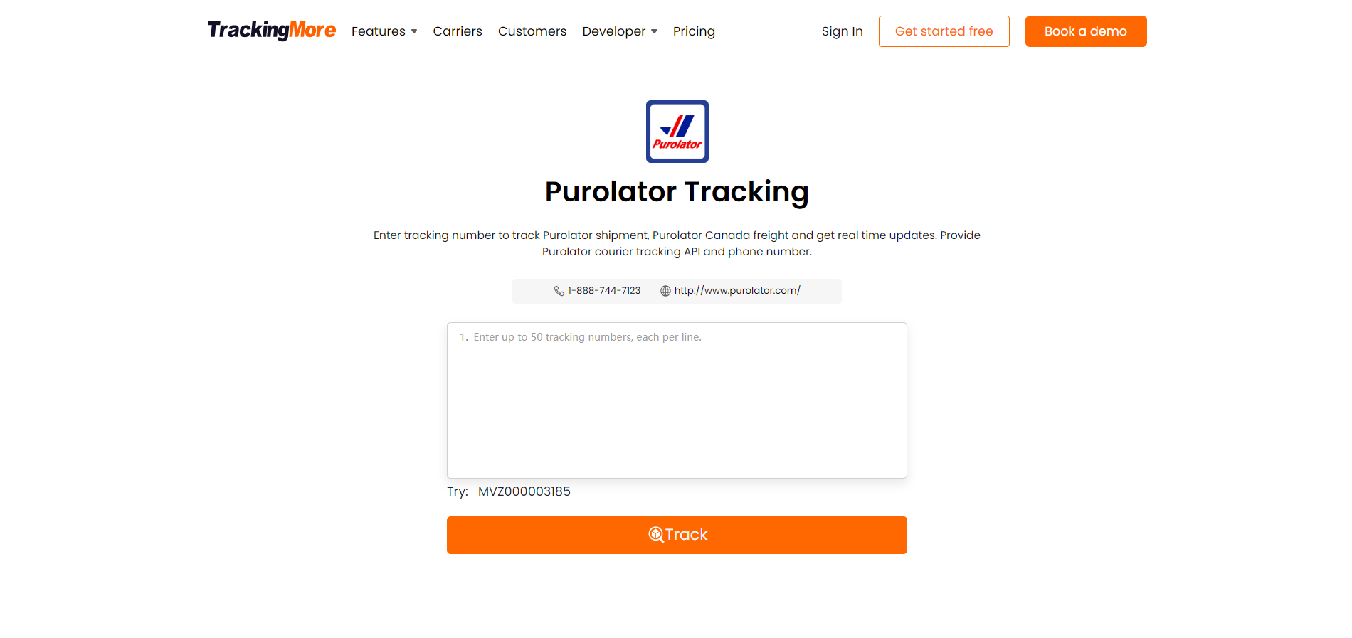Purolator Tracking Canada TrackingMore