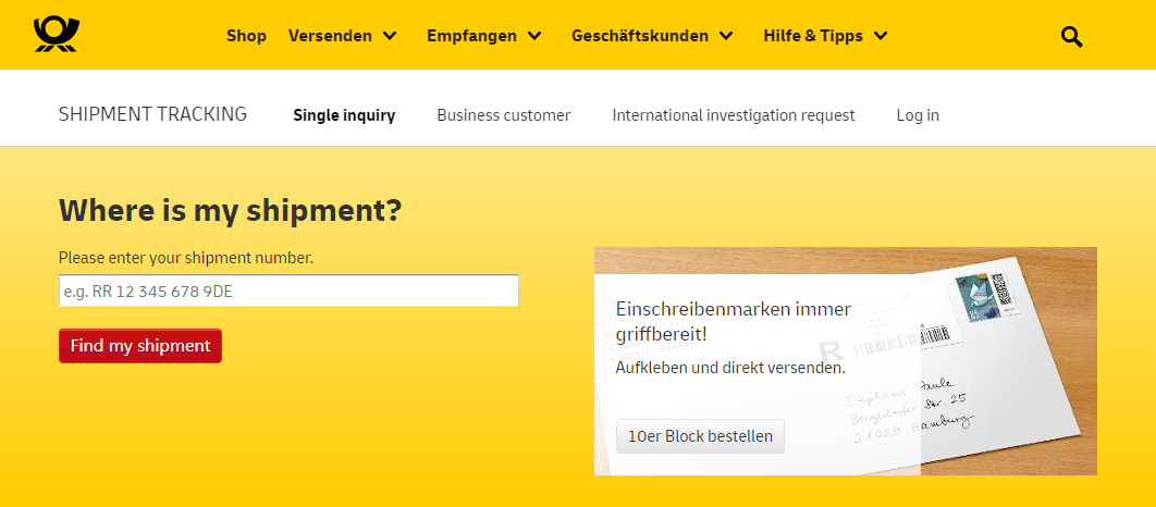 Deutsche Post Tracking TrackingMore