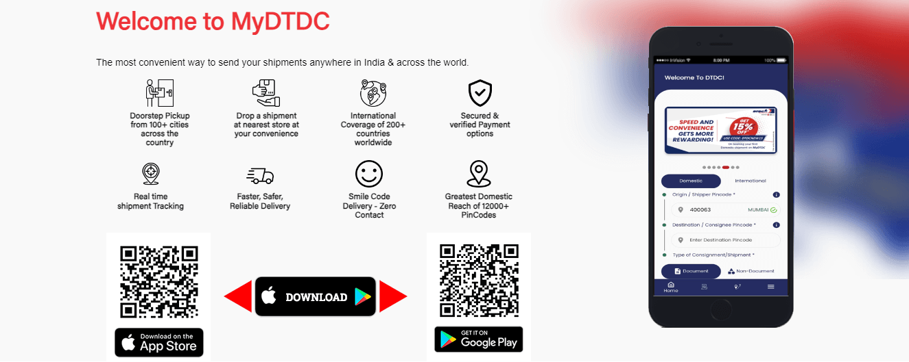 DTDC mobile app