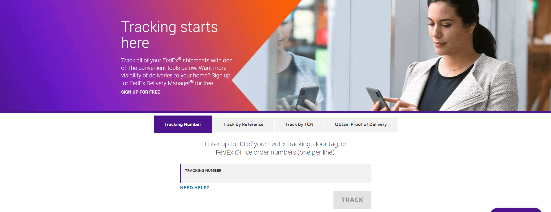 FedEx Freight tracking page