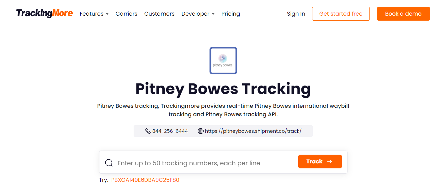 Pitney Bowes Tracking TrackingMore