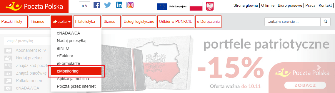 Poczta Polska tracking page