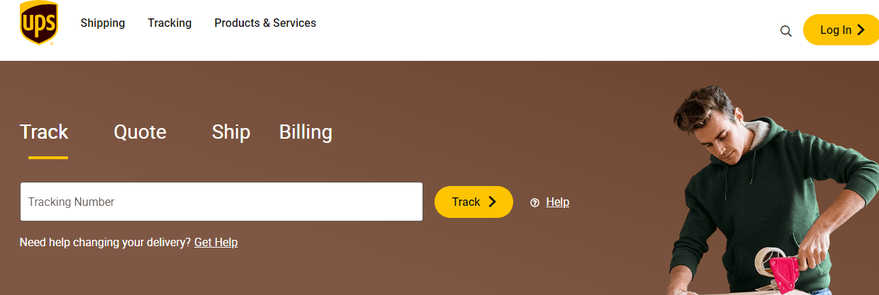 UPS Ground tracking page