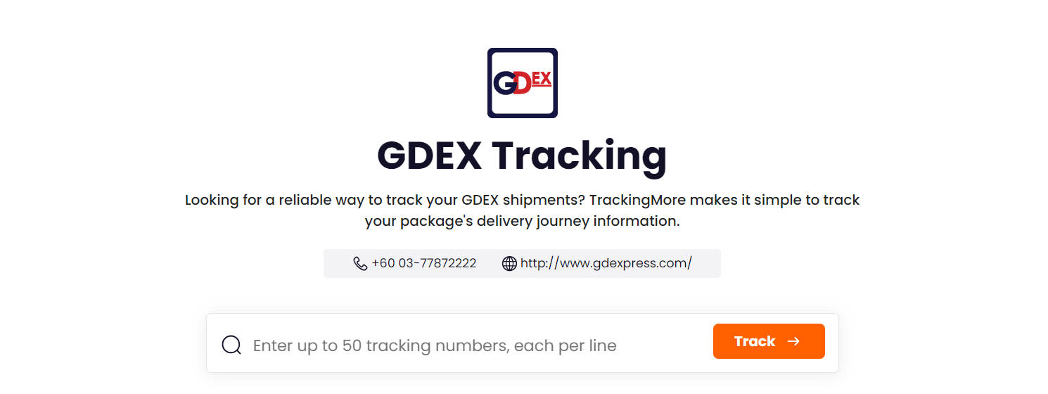 TrackingMore GDEX tracking page
