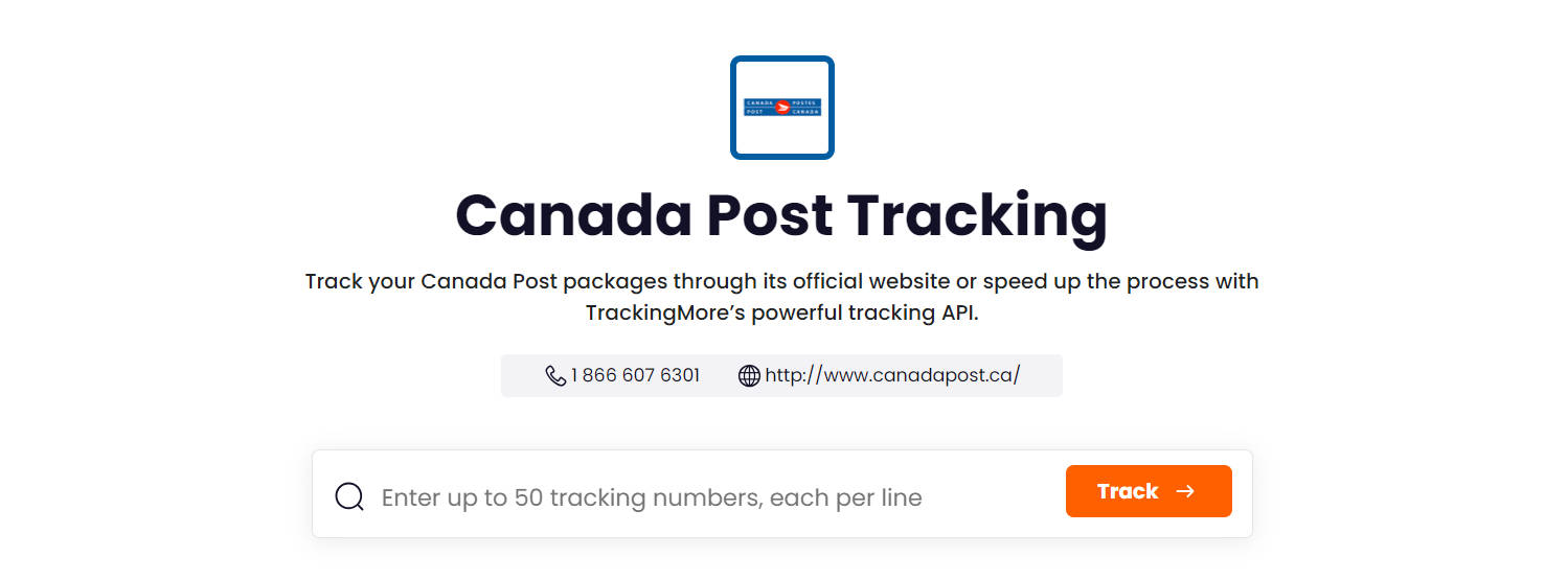 TrackingMore Canada Post tracking page
