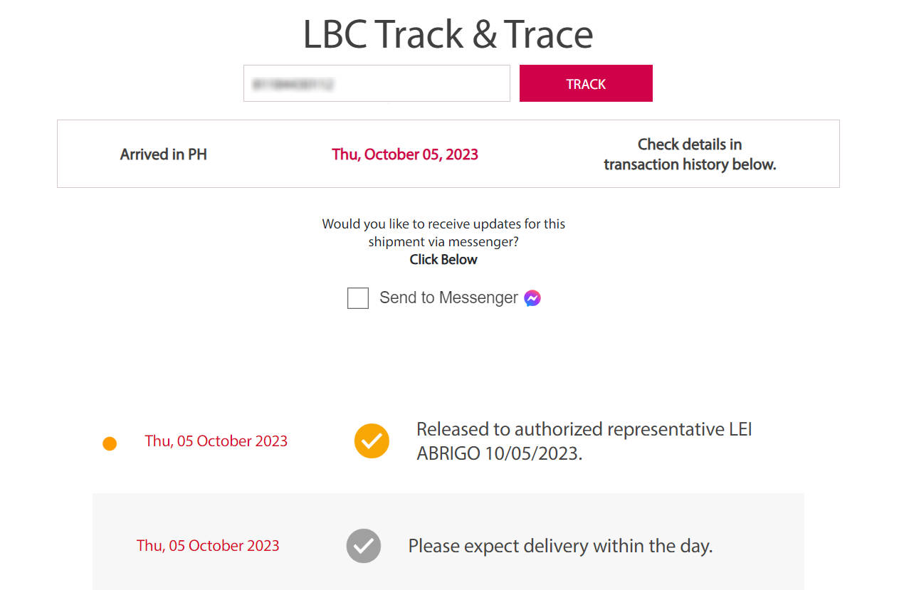 LBC tracking status