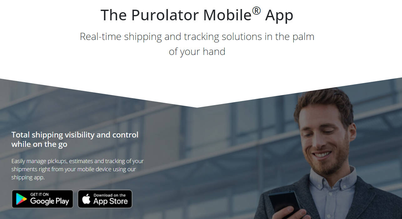 Purolator tracking mobile app