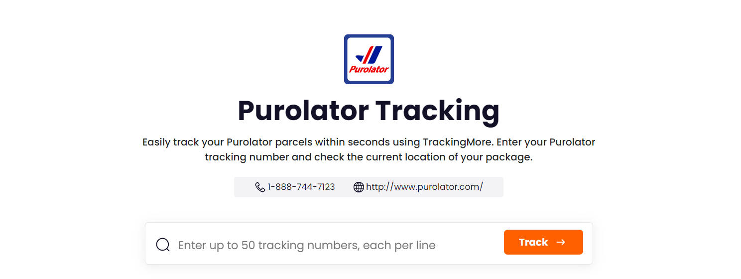 TrackingMore Purolator tracking page