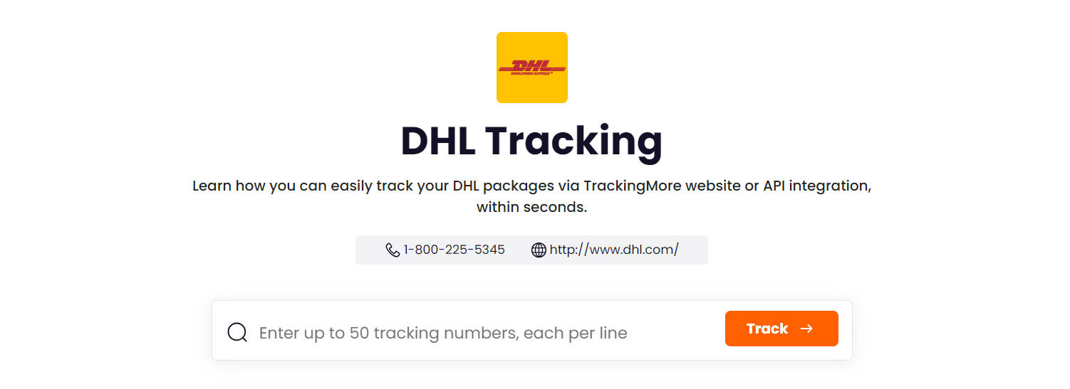 TrackingMore DHL tracking page