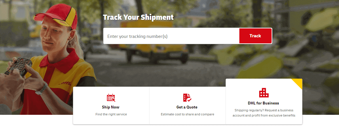 DHL Netherlands tracking page