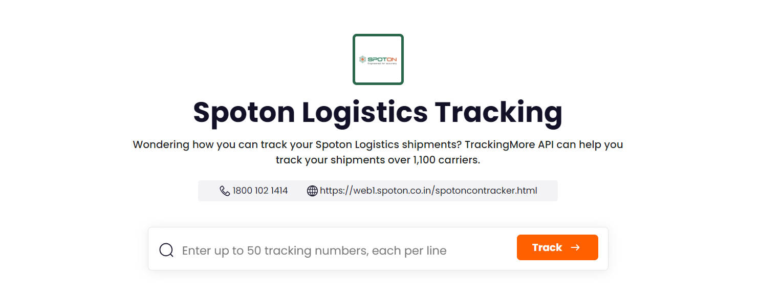 TrackingMore Spoton Logistics tracking page