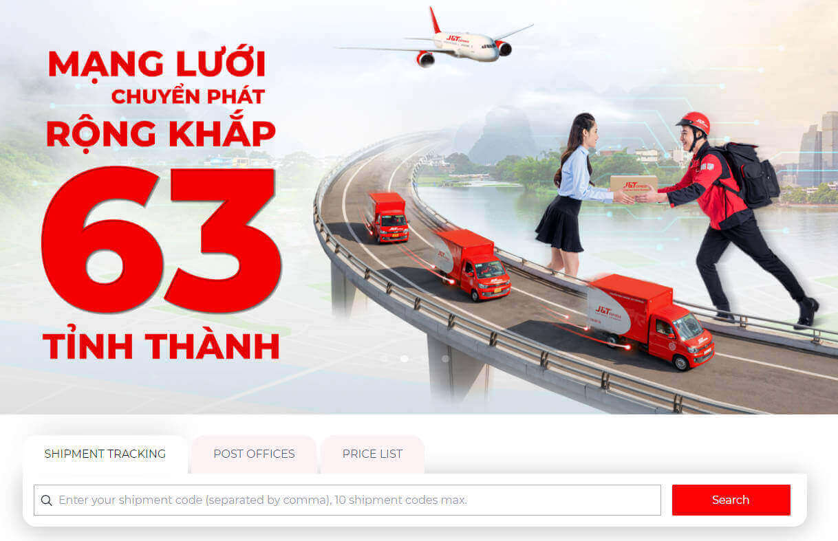J&T Express Vietnam tracking page