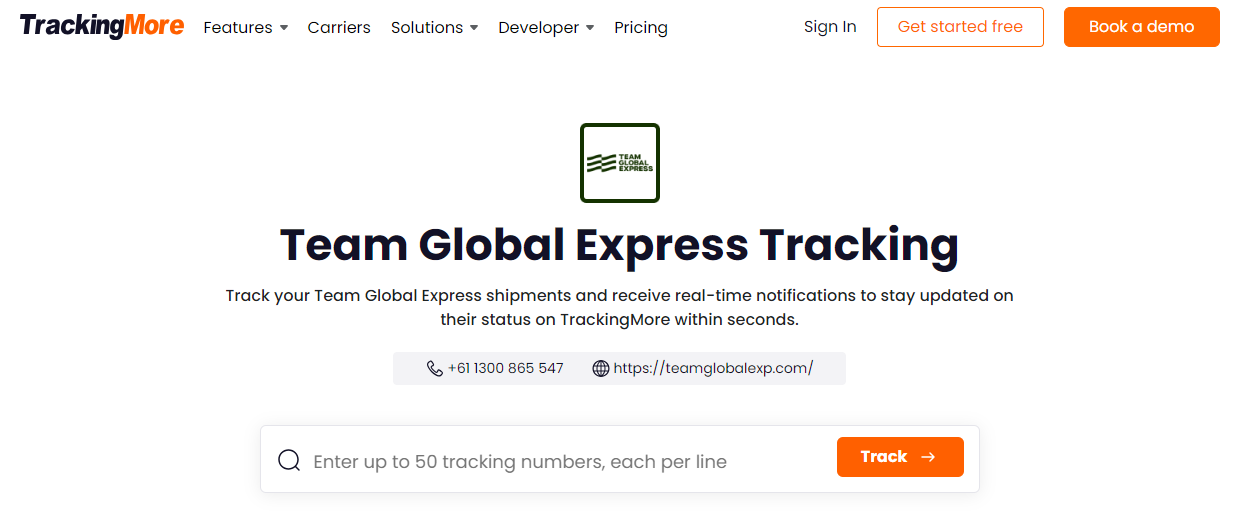TrackingMore Tracking Page