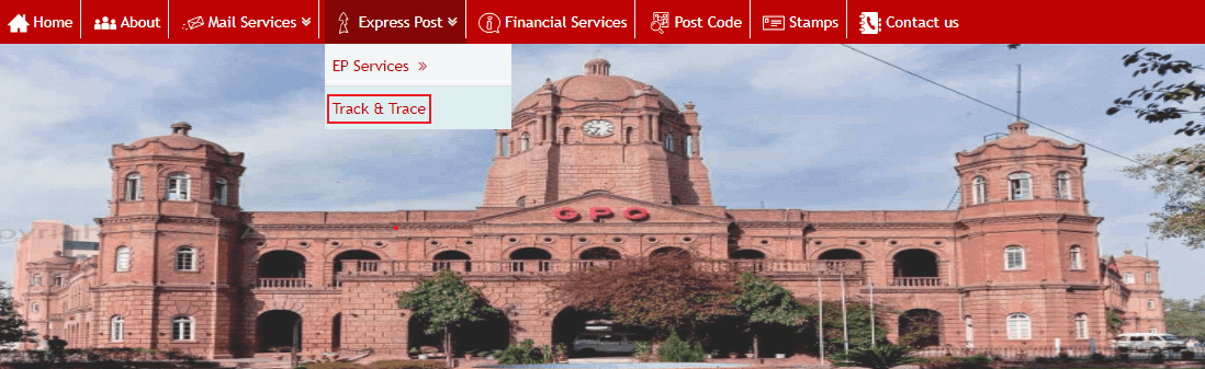 Pakistan Post tracking page