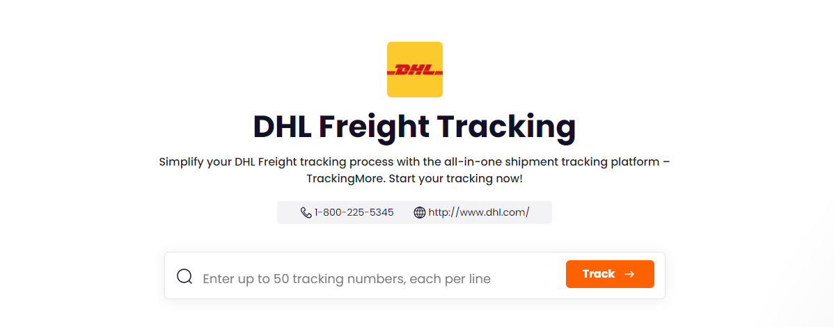 TrackingMore DHL Freight tracking page