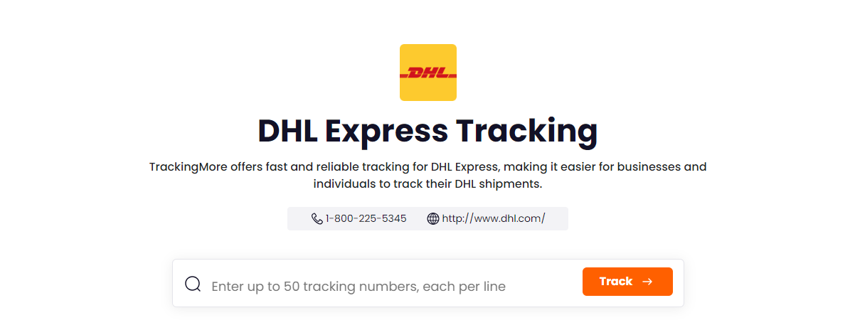 TrackingMore DHL Express tracking page