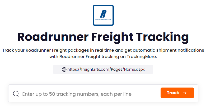 TrackingMore Roadrunner Freight tracking page