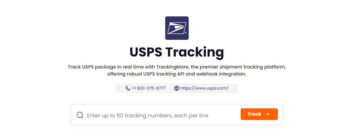 TrackingMore USPS tracking page