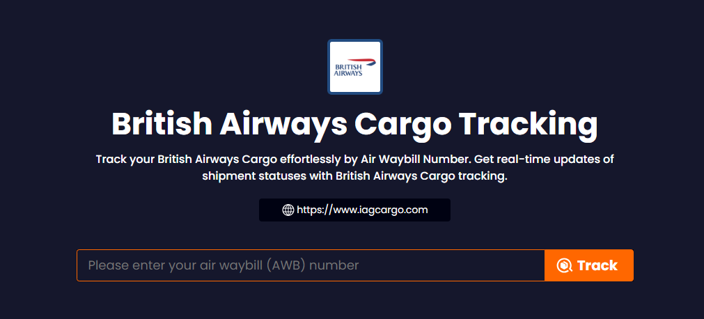 British Airways Cargo Track Page