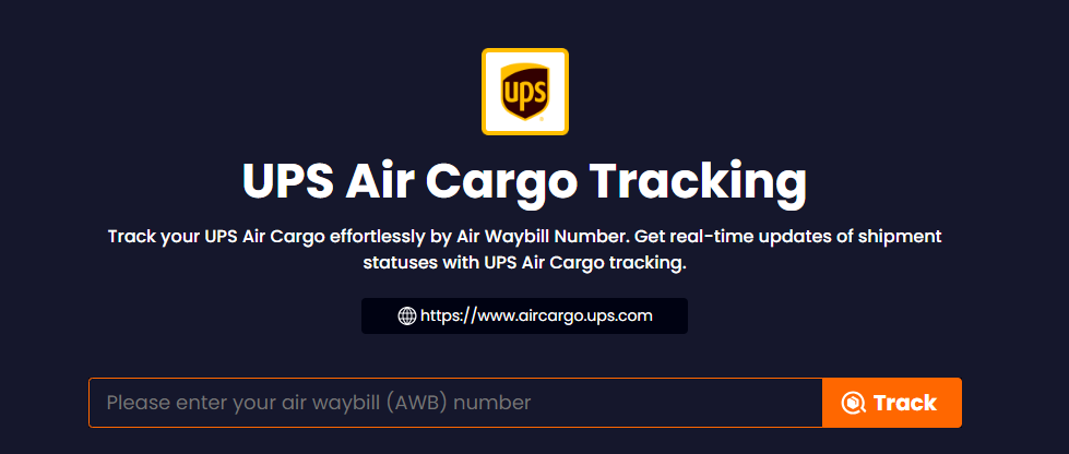 TrackingMore’s UPS Air Cargo Track Page