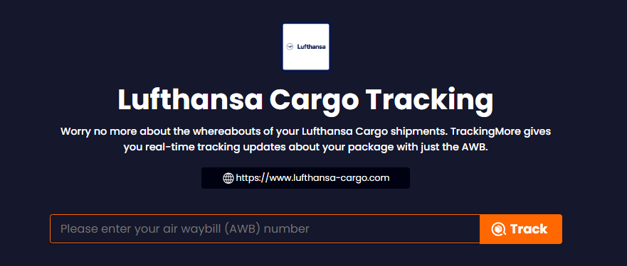 TrackingMore's Lufthansa Cargo Track Page